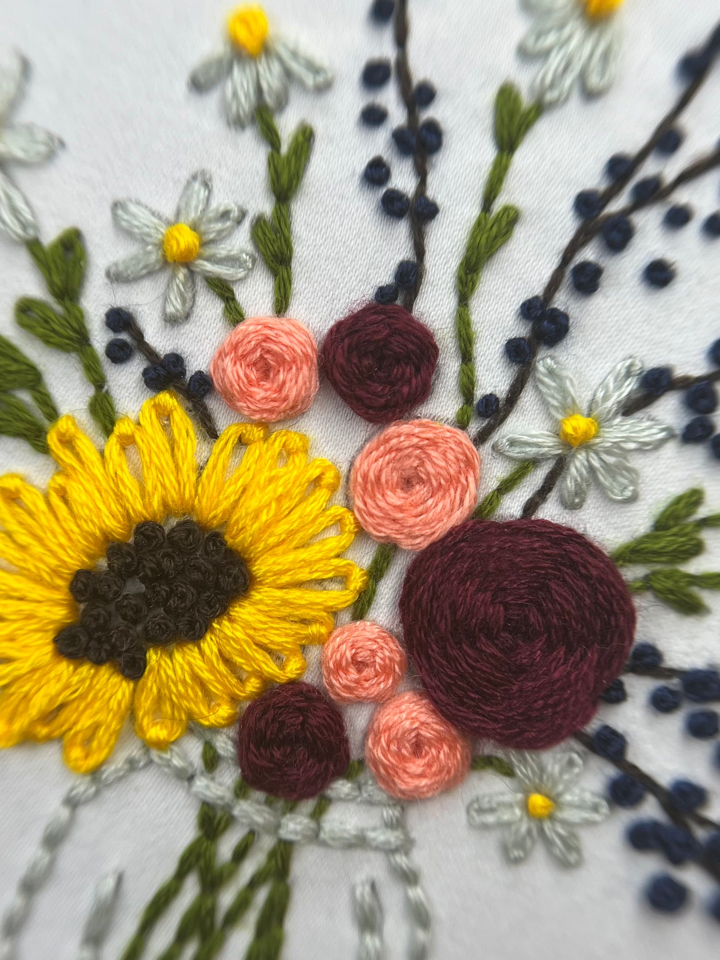 Vintage-Chic Rose Bouquet DIY Embroidery Kit