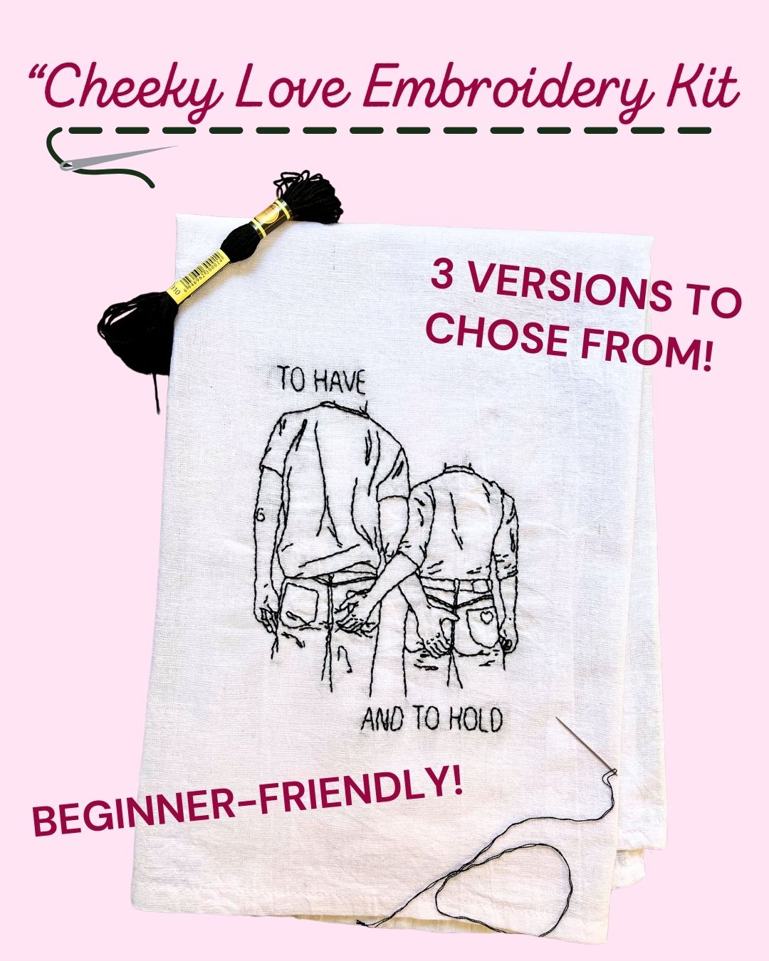 "Cheeky Love" Embroidery Kit